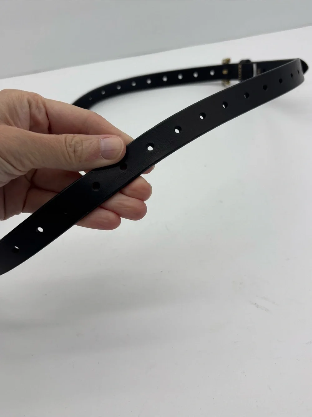 NWT J. Crew Black Leather Hole Belt - Picture 4 of 5